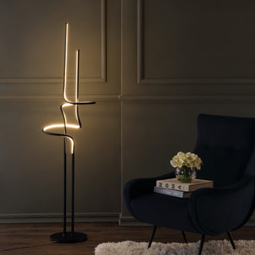 Sketch 64" Minimalist Dimmable Metal Integrated LED Floor Lamp - JONATHAN Y